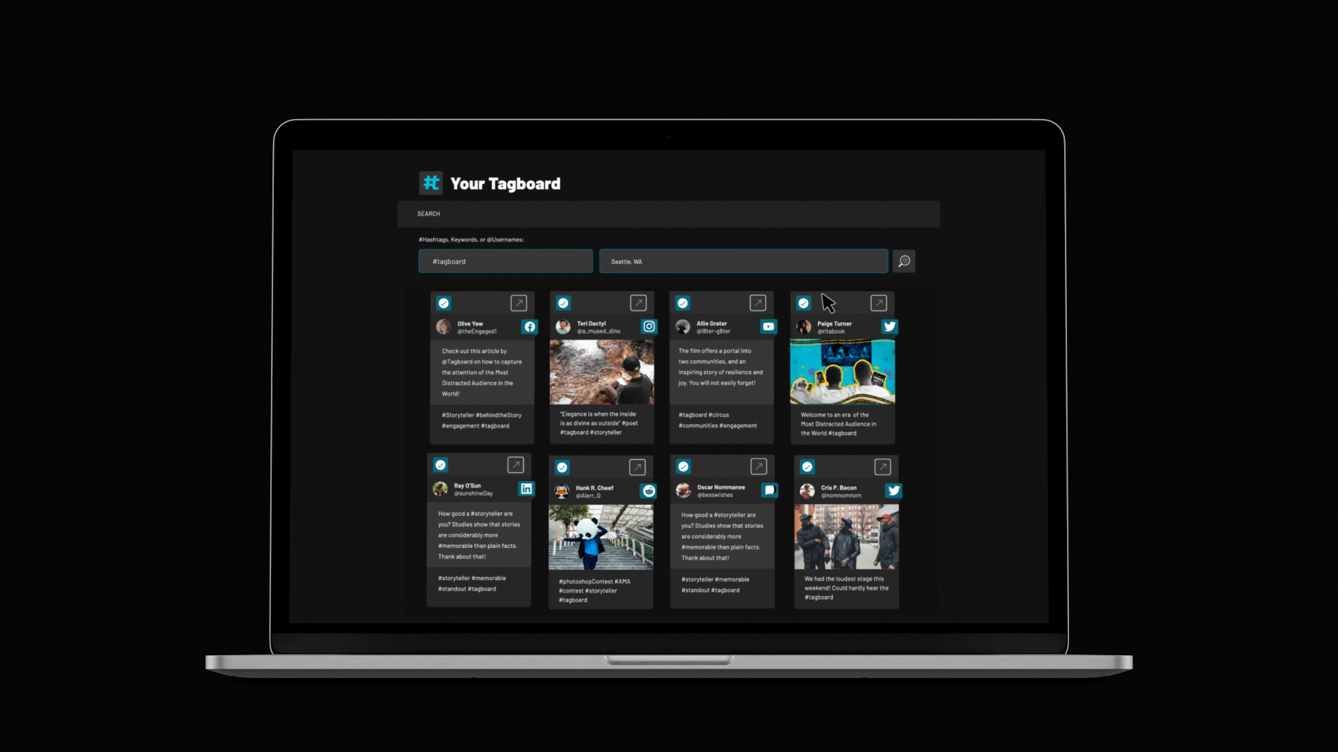 Live Content Production with Tagboard