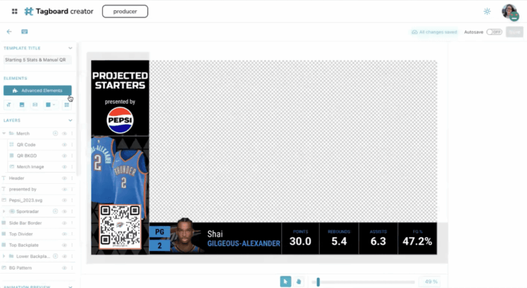 Tagboard Creator with Sportradar Integration