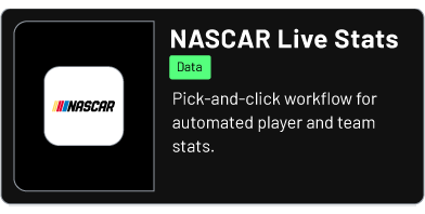 NASCAR Live Stats Integration with Tagboard