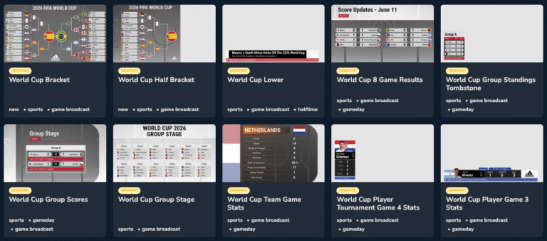 Examples of FIFA World Cup templates in Tagboard's Template Library