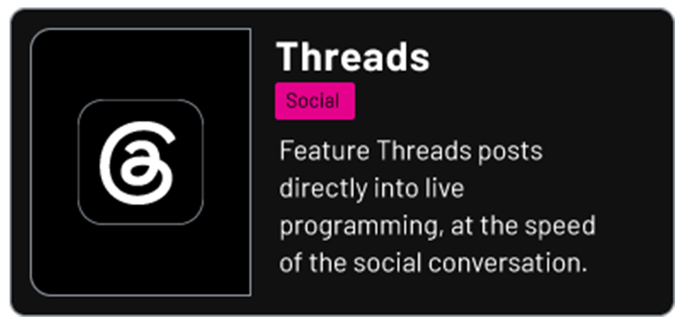 ThreadsAppMarketplaceCard Threads App Marketplace Card for real-time integration with Tagboard