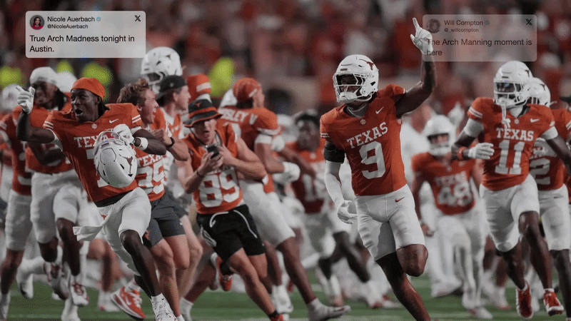 New Social Burst display in Tagboard. This example shows all the reactions after Texas had their big comeback win over Ohio State.