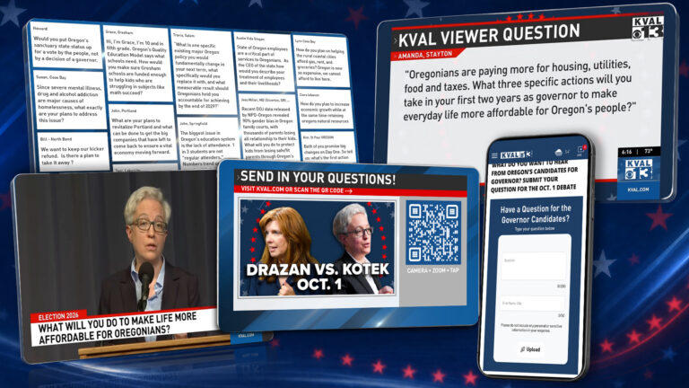 Hero image of examples from the KVAL TV Governor Debate where they brought in viewer questions to ask the candidates using Tagboard's Share it